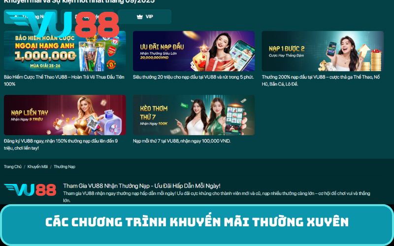 Các chương trình khuyến mãi thường xuyên
