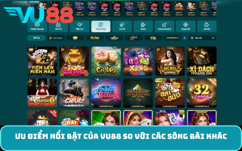 Ưu Điểm Nổi bật của VU88 so với Các Sòng Bài Khác