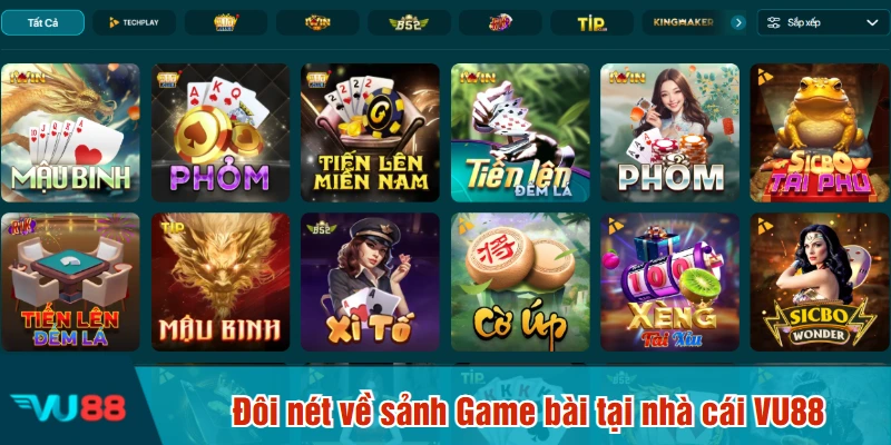 Đôi nét về sảnh Game bài tại nhà cái VU88