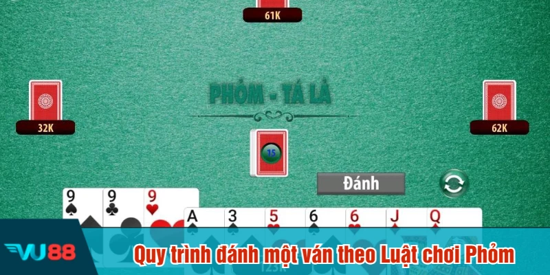 Quy trình đánh một ván theo Luật chơi Phỏm