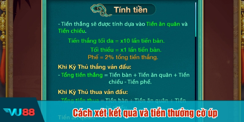 Cách xét kết quả và tiền thưởng cờ úp