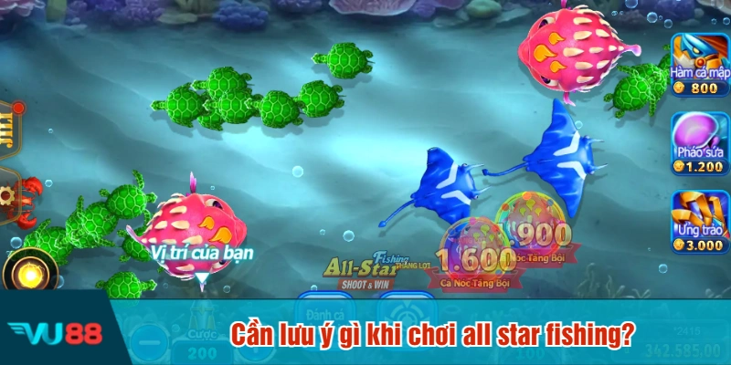 Cần lưu ý gì khi chơi all star fishing?