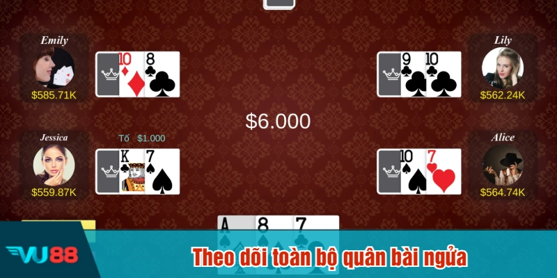 Theo dõi toàn bộ quân bài ngửa